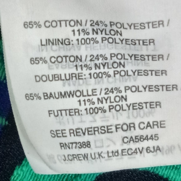 J Crew Jacquard Sleeveless Dress Navy Green Petite 8P - Picture 12 of 13